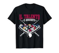 Billard Frase Giocatore Biliardo Il Talento È Arrivato Maglietta, Uomo, Nero, 4XL