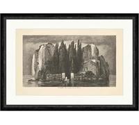Biller Antik L'isola dei morti Arnold Böcklin cancello alberi rocce barca timone lago facsimile_E 4382