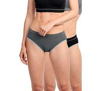 Billet Doux, Set di 2 Mutandine, Zen Attitude, CQH Nero + Nero/Grigio, M