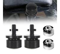 Billet sedile moto, in alluminio, cromata, colore nero, per sedile a vite, con clip a C per vite di seduta della moto (2 pezzi)