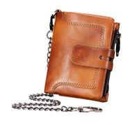 Billetera de de de piel de para hombres real | Ceretta de la billetera de la cadena antirrobo de con múltiples ranuras de tarjetas de bolsillo y un bolso elegante y elegante que ofrece al, giallo, Se