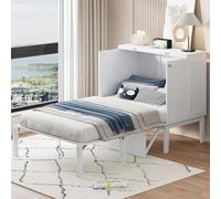 Billg Mobile Letto a Scomparsa Singolo 90x200 cm, letto da parete Multifunzione 2 in 1, Moderno Letto per armadio, Letto a Scomparsa Con ripiani e rete a doghe, Portata 150Kg, Senza materasso