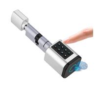 Billg Serratura Smart, Serratura Elettronica Porta Blindata Supporta Codice, Impronta Digitale, Bluetooth App, Carta e Chiave, Cilindro Serratura Intelligente Regolabile per Porte da 60-90mm, Ipx5