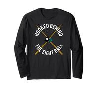 Billiards Pool Player Hooked Behind The Eight Ball Maglia a Manica