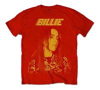 Billie Eilish - Maglietta Ufficiale con Logo Racer, Colore: Rosso Rosso XL