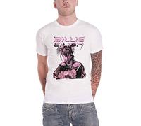 Billie Eilish T Shirt Purple Illustration Official White, Bianco, L Unisex-Adulto