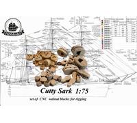 Billing Boats Cutty Sark 1:75 - set di 759 blocchi in legno di noce per modello