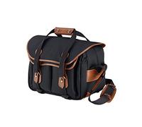 Billingham Borsa 335 Tela Nero/Bordi Cuoio marrone chiaro + finiture ottone