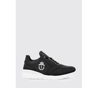 BILLIONAIRE Sneakers Crest Runner in pelle liscia e a grana con logo metallico 42 Bianco 1