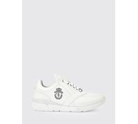 BILLIONAIRE Sneakers Crest Runner in pelle liscia e a grana con logo metallico 46 Bianco