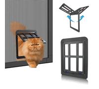 BillionChains gattaiola con zanzariera per porta scorrevole, chiusura automatica, gattaiola per porte con zanzariera, bloccabile, adatta per gatti/cuccioli, Nero