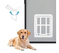 Billionchains Sportello per cani, chiusura automatica, serratura, cane bianco