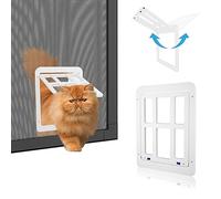 Billionchains Zanzariera per porta scorrevole, chiusura automatica, per gatti e cuccioli, colore: bianco