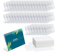 BILLIOTEAM Confezione da 40 mini espositori trasparenti con etichette vuote, 8,9 x 6,1 cm, orizzontale, inclinato, a forma di L, in plastica, per nome, prezzo, etichette da banco
