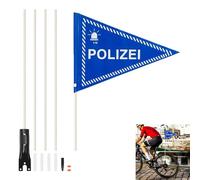 Billowvolve Bandierina di sicurezza per bambini, 150 cm, bandiera della polizia, per bicicletta, per bambini, bandiera della polizia, colore blu