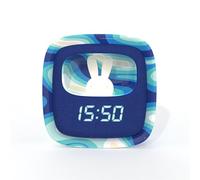Billy Clock - Sveglia e luce notturna per bambini, telaio in plastica soft-touch, programmazione data, ora e 3 allarmi, blu waves, mob