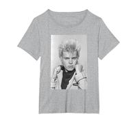 Billy Idol 1979 Ritratto di Allan Ballard Maglietta, Donna Plus-Size, Grigio Melange, 3X