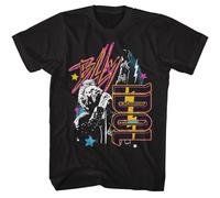Billy Idol - Pugno Up - American Classici - Solido Nero Adulto Manica Corta T -