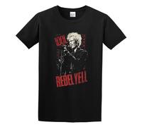 Billy Idol Rebel Yell Brick Wall Unisex 100% Cotton Short-Sleeve T-Shirts Black XXL
