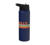 BILLY Retro Personalizzato Nome Vintage Stripes Stainless Steel Insulated Water Bottle