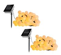 BILLY - Set di 2 luci a energia solare, 60 LED, colore: bianco caldo, 6,90 m