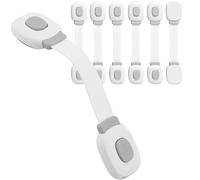 BillyBath Chiusure di Sicurezza per Bambini 6 Pezzi, Blocca Cassetti Credenza Frigo Toilette, Nessun Trapano Necessarioc, grigio