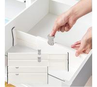 BillyBath Organizzatore divisorio cassetti, Set di 4 divisori regolabili per cassetti, divisori per abiti in rete, cassettiera, bagno, cucina, armadio, ufficio
