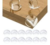 BillyBath Protezioni angolari per tavolo, per mobili, sicurezza, per ufficio culla caminetto, angoli e bordi molli, rotondi conf. da 12, transparente, 3.5x3.5x3cm