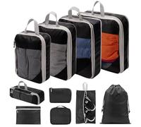 BillyBath Set di Organizer per Valigie, 10 Pezzi, Sacchetti per Vestiti, Scarpe e Cosmetici, Borsa da Viaggio