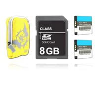 Bilora Style I Custodia fotocamera digitale giallo + 2 X dinotech batteria, compatibile con Canon NB-11L + 8 GB SDHC SD