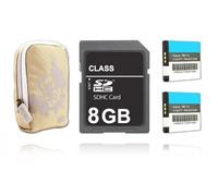 Bilora Style I Digital Custodia per fotocamera Sand + 2 X dinotech batteria, compatibile con Canon NB-11L + 8 GB SDHC SD