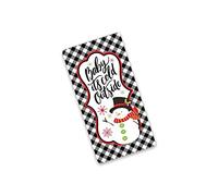 Biltion Targa in metallo retrò, 14,9 x 20,3 cm, con scritta "Baby It's Cold Out", pupazzo di neve, Natale su sfondo bianco e nero, per ghirlande, decorazione per la casa, cancello in alluminio