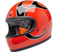 Biltwell Gringo Flames, casco integrale L male Arancione/Nero/Bianco