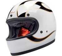 Biltwell Gringo Flames, casco integrale M male Bianco/Nero/Oro