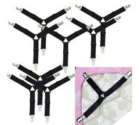 Biluer Elastici per Lenzuola, 8 PCS Ferma Lenzuola Ferma Lenzuola x Angoli Elastici per Lenzuola con Angoli Bretelle per Lenzuola Ferma Coperte Elastici Lenzuola con Pinze Clip Clip Lenzuola Angoli