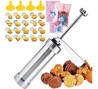 Biluer Pressa per Biscotti Set,Macchina per Biscotti pistola sparabiscotti con 20 Accessori e 4 Attacchi a Spruzzo And 100 Sacchetti Biscotti per Realizzare Biscotti di Pasta frolla Decorazione