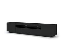 Mobile TV Aura 200x37x42H Cm mobile sospeso o a terra con piedi colore Nero Opac
