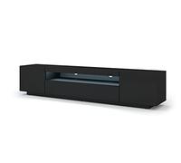BIM Furniture Aura - Mobile basso per TV, 200 cm, da appendere o in piedi, universale, con illuminazione a LED blu
