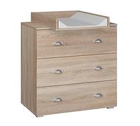 BIM Furniture Fasciatoio MIA - Comò per bambini, 72 x 80 x 90 cm, cassettiera con fasciatoio, mobili per cameretta dei bambini, molto spazio - rovere Sonoma