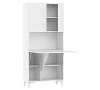BIM Furniture Megan - Scrivania pieghevole con 1 ripiani, per ufficio, da parete, per computer portatile, tavolo pieghevole (bianco opaco)