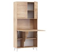 BIM Furniture Megan - Scrivania pieghevole con 1 ripiani, per ufficio, da parete, per computer portatile, tavolo pieghevole (rovere Sonoma)