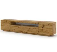 BIM Furniture TV Lowboard Aura - Tavolo per TV 200 x 42 x 37 cm, sospeso o in piedi, moderno, in rovere Artisan