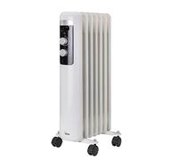 Bimar HO407 Termosifone elettrico, Radiatore ad olio Basso Consumo, calorifero ad olio con 7 Elementi e 5 Canali di Circolazione, Termostato Regolabile, 3 potenze di Riscaldamento, Trasportabile