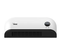 Bimar Termoventilatore a parete HP093 - 2000W PTC, timer, telecomando, 2 potenze, bianco/nero