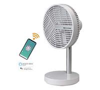 Bimar VD220 Ventilatore da Tavolo Silenzioso USB, Batteria Ricaricabile Litio, portatile D.20 cm, Oscillante, Controllo vocale, Wireless Senza Fili, 4 Velocità, Altezza 37 cm