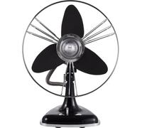bimar VTM34.NE Ventilatore da Tavolo Vintage 35W, Corpo in Metallo, Elica Ø 30cm con 3 Pale in EVA, Comandi Vintage con Levetta Selettore 3 Velocità, Orientabile Destra Sinistra