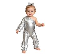 Bimba Body Maniche Lunghe Jumpsuit Bimbo Abiti Intero Corpo Argento 18-24 Mesi