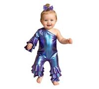 Bimba Body Maniche Lunghe Jumpsuit Bimbo Abiti Intero Corpo Blu 18-24 Mesi