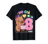 Bimbina Compleanno Shirt con Tema Capibara Ho già 8 Anni Maglietta