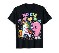 Bimbina Compleanno Shirt con Tema Unicorno Ho già 9 Anni Maglietta